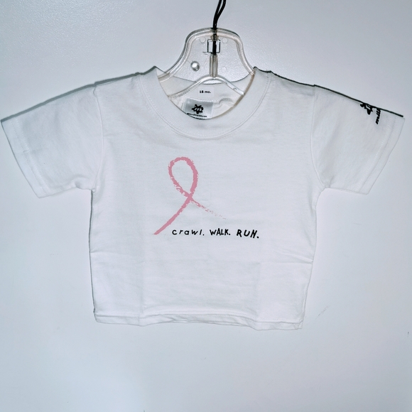 MILK FACTORY DESIGNS | Pink Ribbon Tee | crawl. WALK. RUN. - Picture 7 of 9